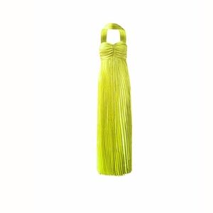 NWT Fancy Dress Maxi Greenish Yellow Size Medium